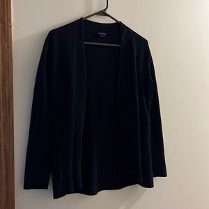 Talbots black, cotton, open-front cardigan, dress up or down.